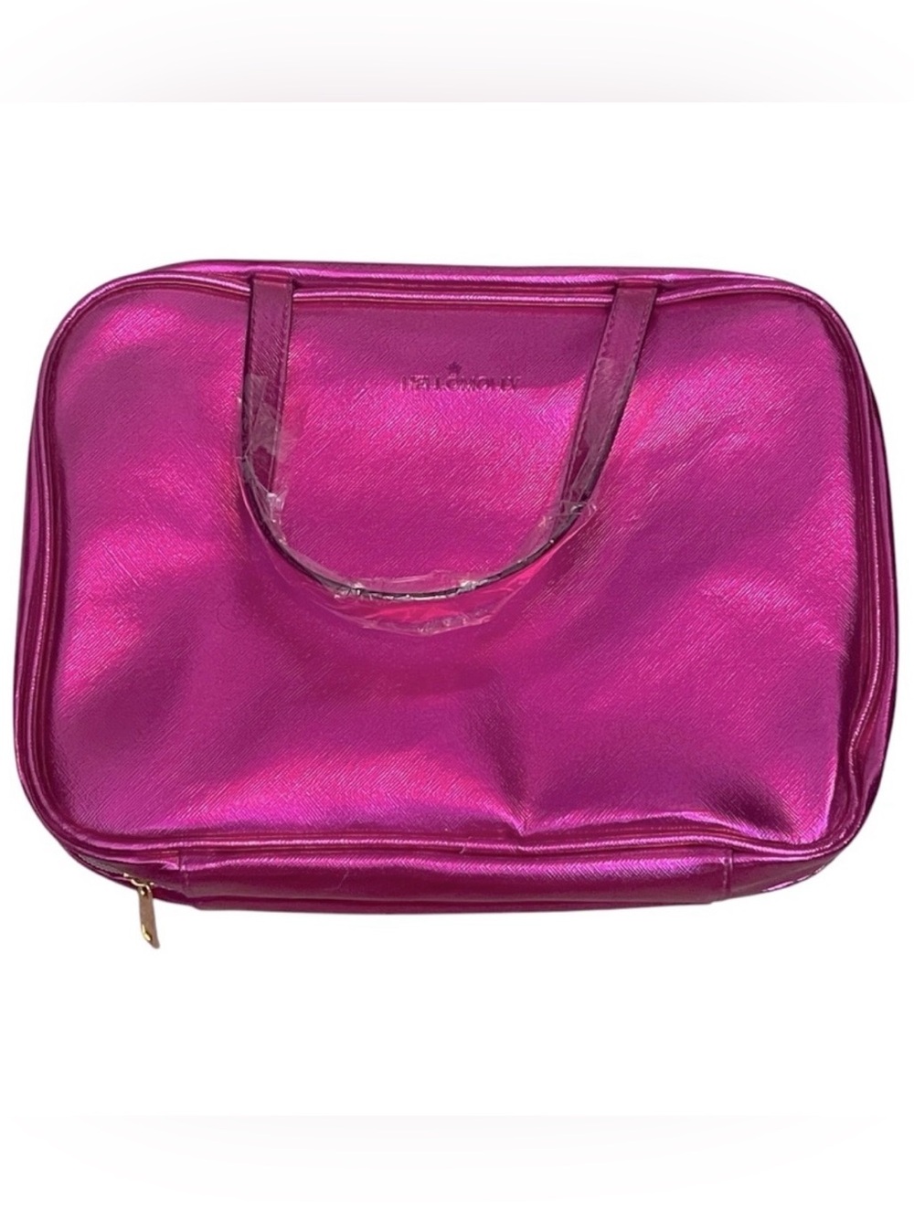 Hello Molly Metallic Pink Travel Cosmetic Bag Shower Bag Makeup Case